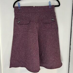Vintage A-Line Knee Length Wool Blend Skirt